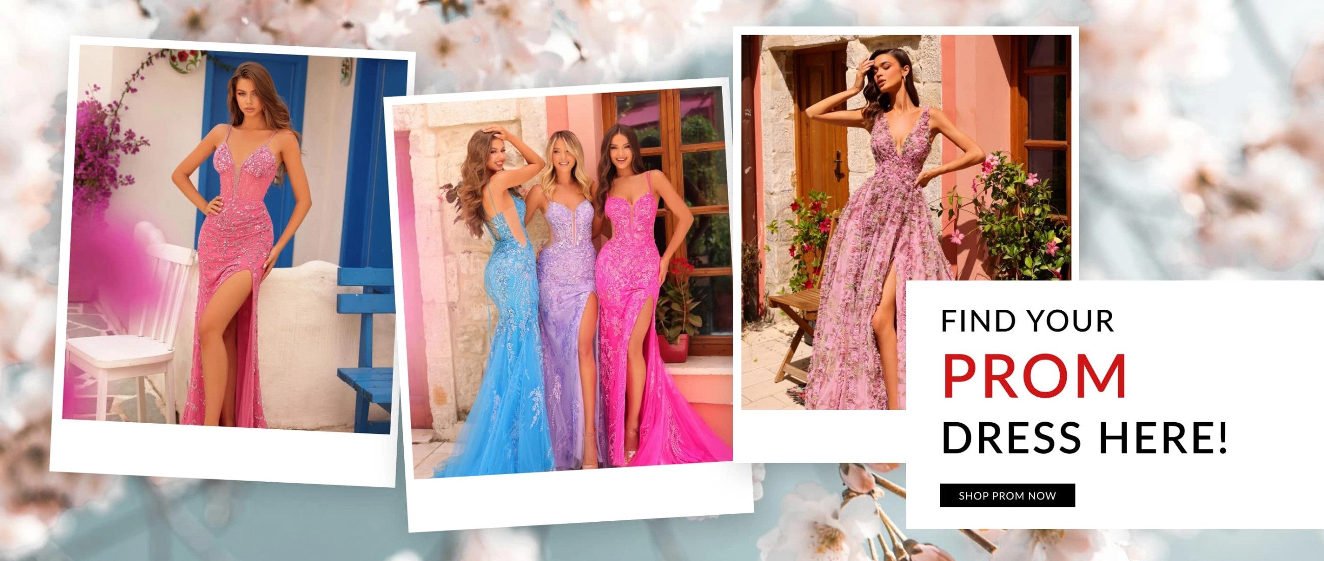 Models wearing prom dress - desktop version